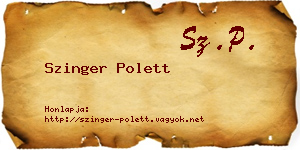 Szinger Polett névjegykártya